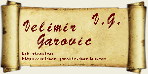 Velimir Garović vizit kartica